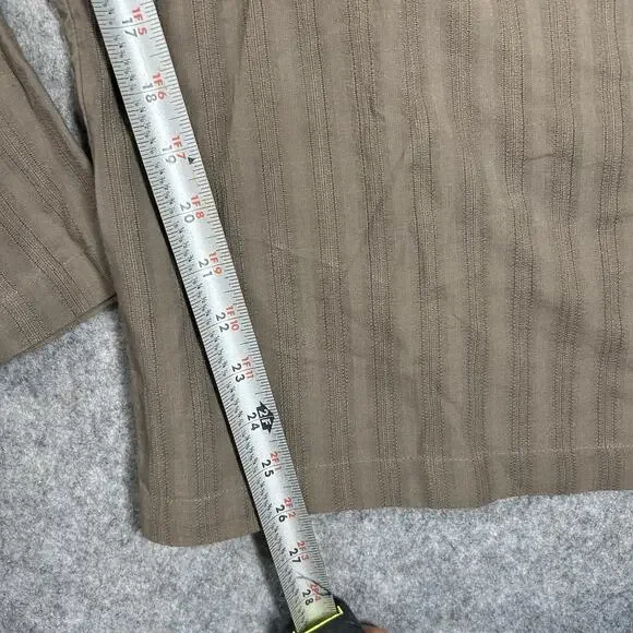 American Eagle Bella Jumpsuit Small Wide Leg Brown Striped Cotton Tie Straps - Picture 8 of 11